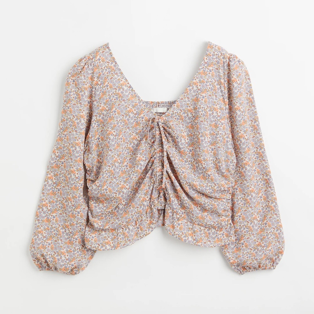 H&M Draped Floral Blouse